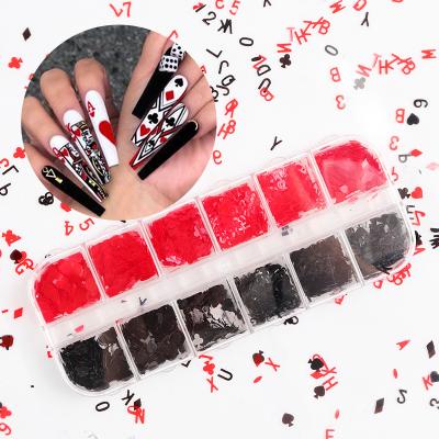 China Excellent Nail Art Effect 12 Grids Set Card Style Nail Art Sequins Glitters For Women Girls Nail Art Decal for sale