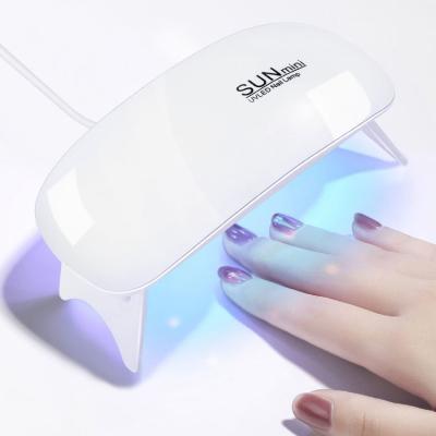 China 6W Plastic Nail Dryer Mini Gel Nail Lamp Portable UV Led Light Curing Light For Gel Nail Polish for sale