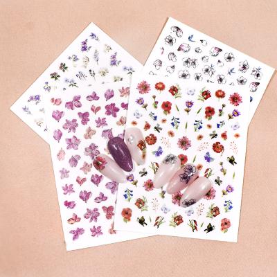 China Self Adhesive Beauty Dried 3D Flowers Nail Natural Floral Nail Art For Nail Art Tips Decoration Stickers for sale