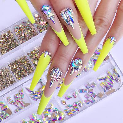 China Various Size 3D Mixed Crystal Rhinestone Stone Shaped Tweezers And Pickup Pen Kit For Nail for sale