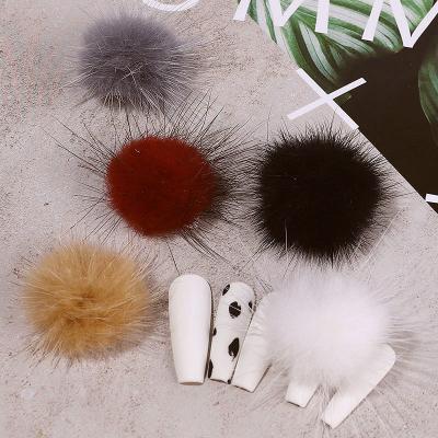 China Wholesale Magnetic Cute Winter Nail Tassel Ball Popular Magnetic Detachable Decoration For Nail Art for sale