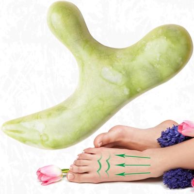 China Foot Massage Reflexology Nature Jade Triangular Shiatsu Foot Massager Traditional Scraping Tool For Press Point for sale