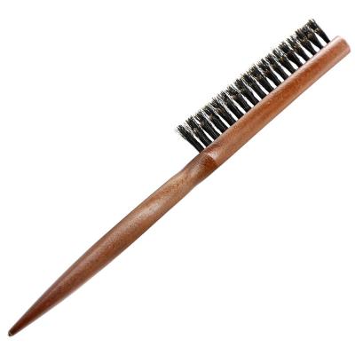 China Small Three Row Anti-static Straight Wooden Hair Styling Brush For Home Salon Hairdressing for sale