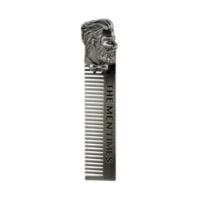 China Lightweight Silky Smooth Feeling and Strong OEM Wholesale Men Pocket Strong Stainless Steel Hair Beard Comb for Shaping Trimming for sale