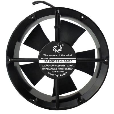 China PBT High Speed ​​390 CFM Blower AC 22060 220x220x60mm Bearing 2600rpm 110V 220V 380V Thermoplastic AC Axial Fan for sale