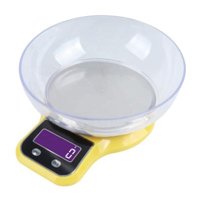 China WITH COVER B60-0025 5KG Kitchen Scale LED Digital Stainless Steel Popular Food Scale Waterproof With Bowl for sale