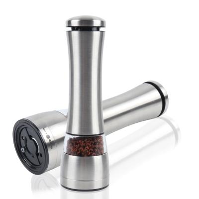 China Hot Sale B02-0243 Amazone Metal Stainless Steel Metal Spice Mill Electric Pepper Grinder for sale