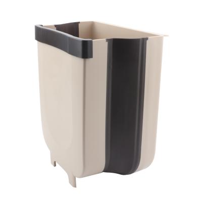 China B42-0001 Sustainable Folding Waste Bins Small Size Wall Mounted Kitchen Waste Plastic Household Folding Bin for sale