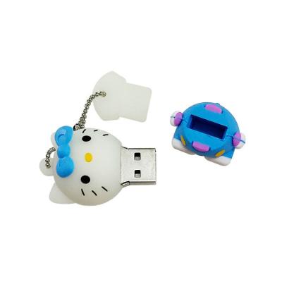 China High Speed ​​OEM Hellokitty 3D Cartoon PVC USB Drive Logo Rubber Flash Stick Pendrive 2.0 8GB 16GB 32GB 64GB 128GB Memory U Disk for sale