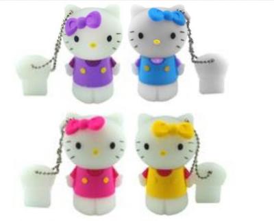 China 2022 Wholesale Cute Robot PVC Hello Kitty USB Flash Card Reader 128gb 8gb 16gb 32gb 64gb Cute Kitty Cat USB Stick Cartoon Kitty U Disk for sale