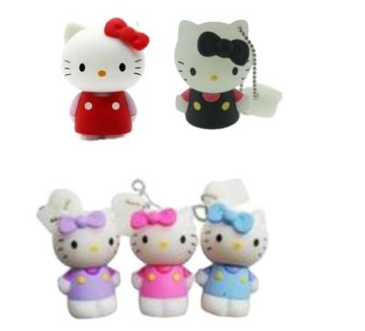 China High Speed ​​OEM Hellokitty 3D Cartoon PVC USB Drive Logo Rubber Flash Stick Pendrive 2.0 8GB 16GB 32GB 64GB 128GB Memory U Disk for sale