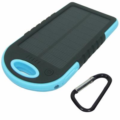 China Solar Power Bank 5000mAh Waterproof Solar Fast Charger 2 USB Ports External Charger Powerbank for Xiaomi Smartphone with LED Light for sale