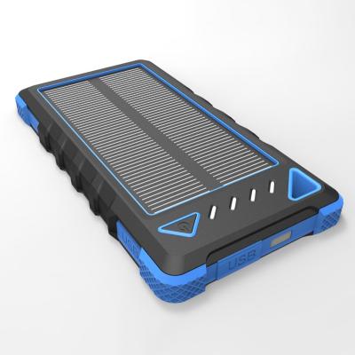 China Promotional thin solar power bank 10000mah support charging usb powerbank 10000mah solar power bank fast solar chargers small mini for sale