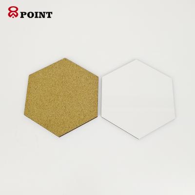 China Custom Printed MDF Sustainable Hexagon Blank Wooden Coasters For Sublimation for sale