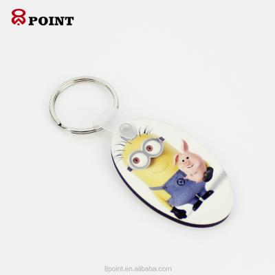 China rear & custom sublimation mdf keychains logo wholesale product advertising mute crafts key chain Te koop