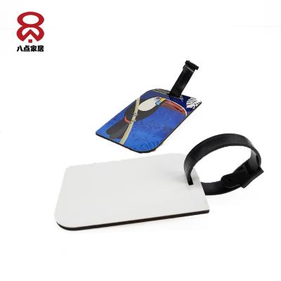 China Reusable Promotion Blank MDF Label Tag Sublimation Logo Custom Logo Luggage Tags for sale