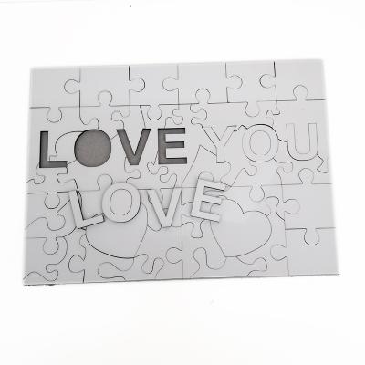 China Cartoon Toy Sublimation LOVE Wooden MDF Puzzle, Custom Jigsaw Puzzles for sale