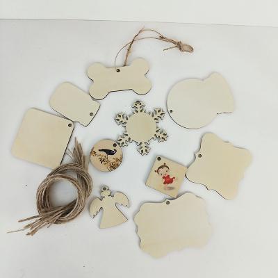 China Natural Wooden Sublimation MDF Sublimation Ornament Double Sided Christmas Ornaments DIY Home Decoration for sale