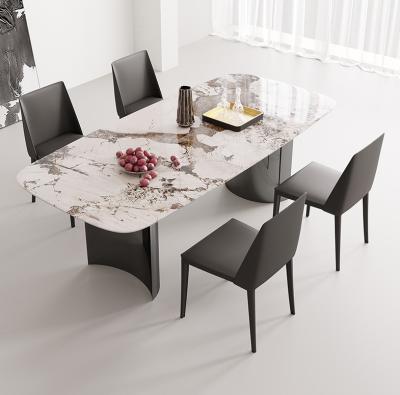 China Light Luxury Stainless Steel Marble Dining Tables Height 0.78m for sale