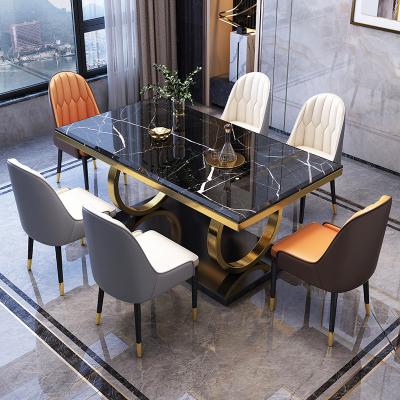 China Durable Stainless Steel Marble Dining Table For Lasting Luxury for sale