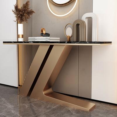 China Width 45cm Entrance Console Table Stainless Steel Entryway Table for sale