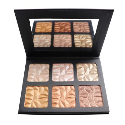 China Newest Sunscreen 6 Color No Logo Palette Private Label Highlihter Palette Custom Highlighter Makeup Powder for sale