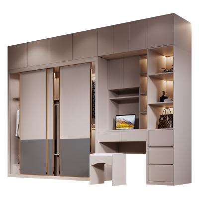 China Modern New Design Adjustable Walk (Height) In Cabinet Design Modern Furniture Wood Panel Bedroom Wardrobe for sale