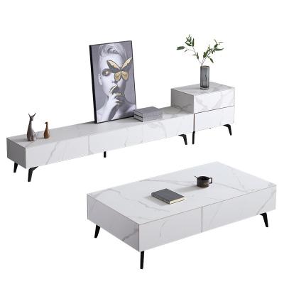 China Marble Style Modern Home Marble Countertop TV Stand, Stainless Steel Frame Marble TV Stand for sale