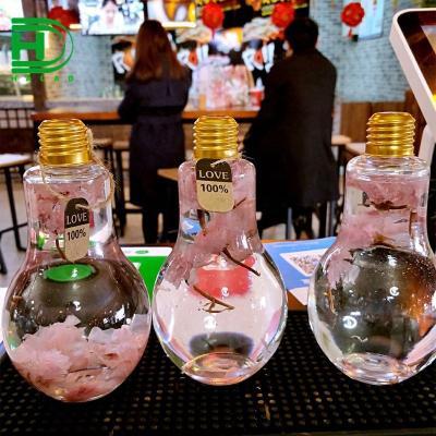 China Custom Color 400ML Beverage Bottle 400CC 500ML Transparent Beverage Bottle 400ML Cold Beverage Bottle Plastic Sand Cold Bulb Bottle For Juice for sale