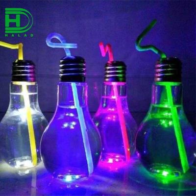 China 10OZ 320ML Beverage Smoothie Cold Brew Juice Bottle Light Bulb Bottle 400ML LED Plastic Bottle for sale