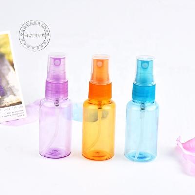 China 1OZ Beverage Bottling Separate From Daily Chemical Supplies Travel Sample Bottle Set PET Bottle 30ML Plastic Colorful Spray Bottle for sale