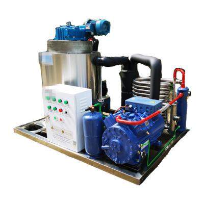 China commercial ice maker with water chiller maneurop compressor for frozen seafood for sale