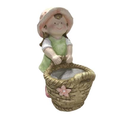 China Handmade custom gaden planter pot magnesia boy and girl garden unique bestselling statue for sale