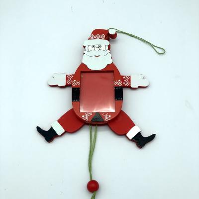 China Fashionable Christmas Decoration MDF Photo Hanging Frame Ornaments For Christmas Tree Christmas Ornament Fridge Magnet for sale