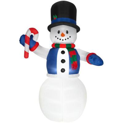 China Wholesale Inflatable Xmas Decoration Factory Christmas Snowman Ornaments Outdoor Christmas Inflatable Snowman With LED Lights for sale