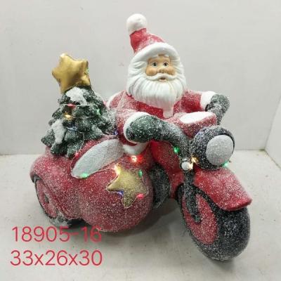 China Christmas Decorating LED Figure Santa Claus Ride Magnesia Christmas Decoration A Motorcycle for sale