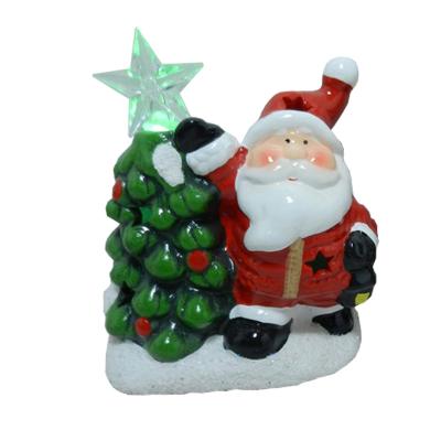 China Cheap Led Light Ceramic Santa Claus Christmas Decoration Led Light Ceramic Santa Claus for sale