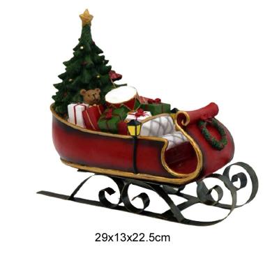 China Christmas Decorating Sleigh Customized Decoration Christmas Reindeer Home Decor Ski Sculpture for sale