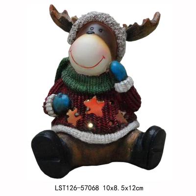 China Christamas Decoration Resin Christmas Lit Deer For Christmas Indoor Decoration for sale