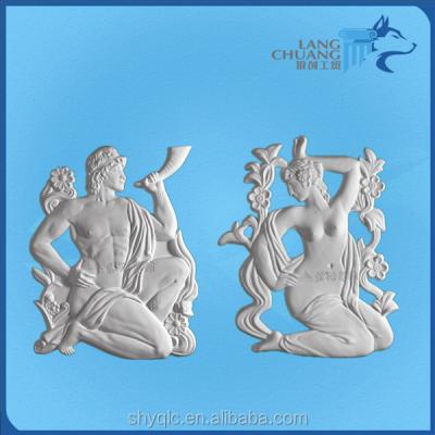 China Artistic Ceilings Customized Angel Pattern Decoration Gypsum Relief Onlays for sale