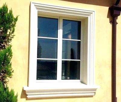 China Green Material Waterproof Pop Cement Fiberglass Reinforced Concrete Victoria Style Window Frame for sale