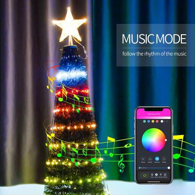 China Smart Christmas Tree Lights Custom RGB Light Colorful Dozens Of Modes 16 Million Colors APP Control Led Strip Light for sale