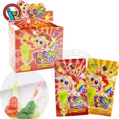 China Natural fluorescent lollipop candy with popping candy for sale