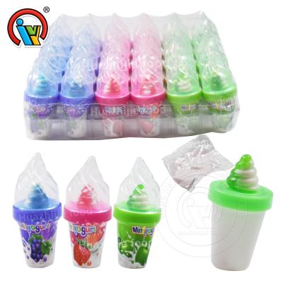 China Custom Wholesale Natural Candy Ice Cream Shape Bottle Nipple Candy With Sour Powder Candy for sale