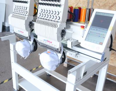 China Hotel two head of hotels computerized same embroidery machine price of T-shirt hat embroidery machine for sale