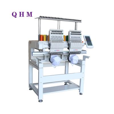 China High Quality China Hotel 2 Head Industrial Computer QHM Automatic Embroidery Machine For Hat for sale