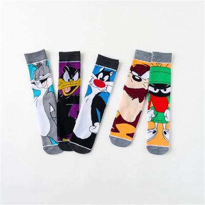 China Wholesale QUICK DRY Cartoon Colorful Funny Calcetines Hombre Divertido Rabbit Socks Happy HRUN 2021 Cotton Men Socks for sale