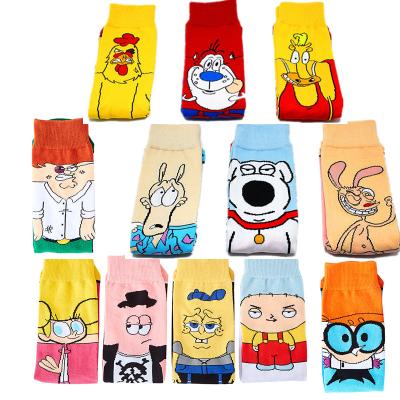 China Anime HRUN QUICK DRY SOCKS Funny Cartoon Happy Socks For Men Cotton Socks for sale