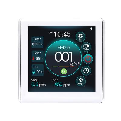 China Modern Intelligent 4 inch TFT color screen real time monitoring VOC PM2.5 CO2 Temperature Humidity fresh air ventilation controller for sale