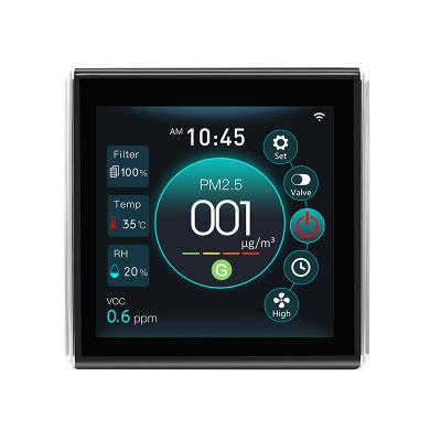 China Modern Smart 4 inch fresh air ventilation system VOC PM2.5 Temperature Humidity color screen monitor controller for sale